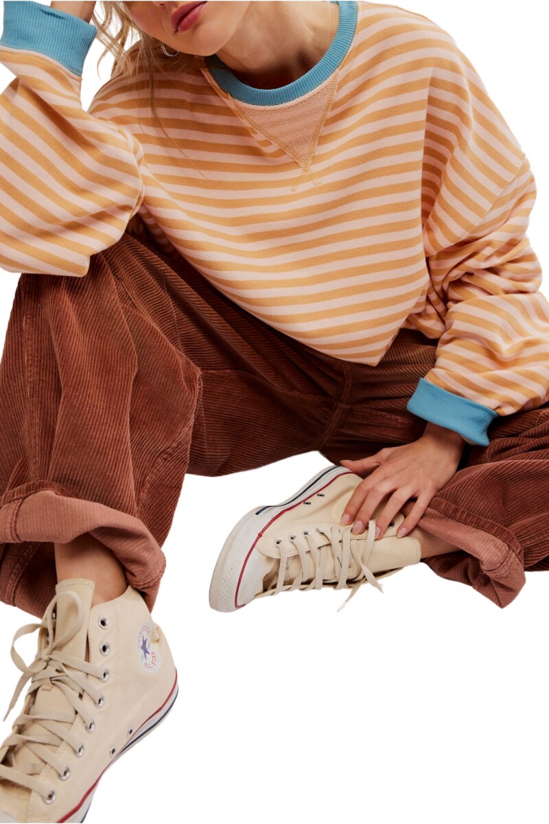 CAMISETA STRIPED CREW Natural