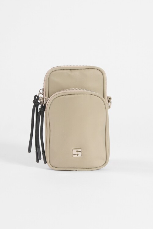 Porta celular strap ojalillos beige