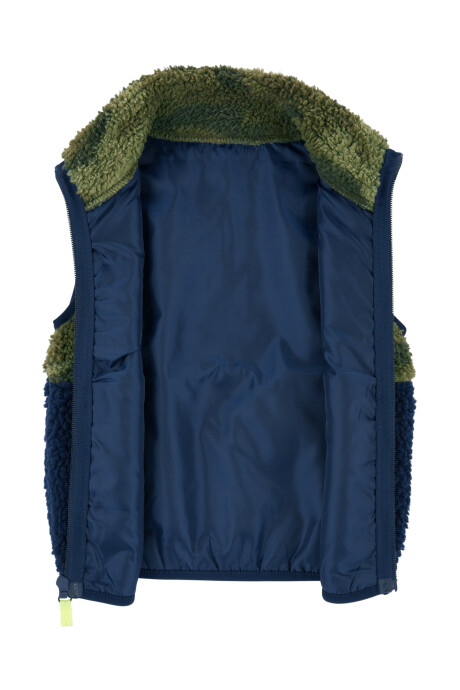 Chaleco de sherpa, diseño camuflado. Talles 2-5T Sin color