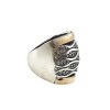 Anillo Ondas-Plata y Oro-Piedra Zirconia-AN5373 conpiedra