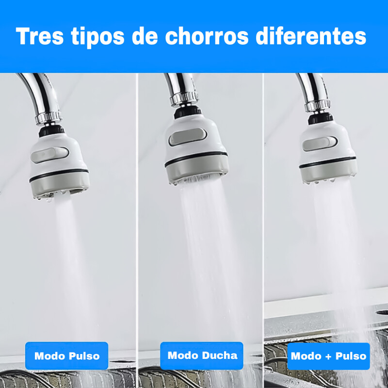 Filtro Para Canilla Con Tres Modos de Chorros Filtro Para Canilla Con Tres Modos de Chorros