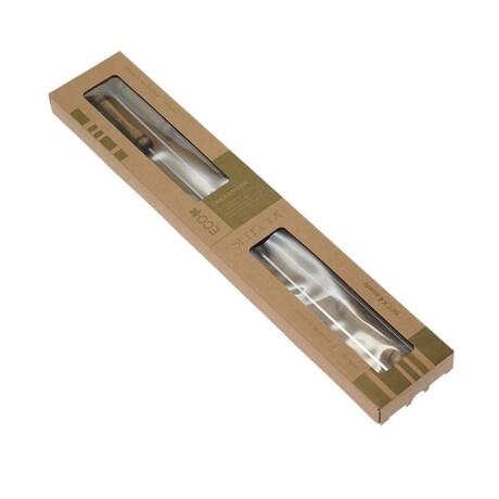 Set Parrillero 4 Pinchos Asado 44Cm Acero Inox Madera Acacia Natural