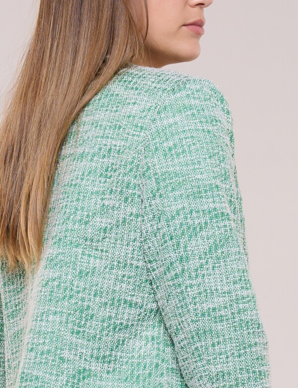 Chaqueta Tweed Con Pasamanería VERDE/MULTI