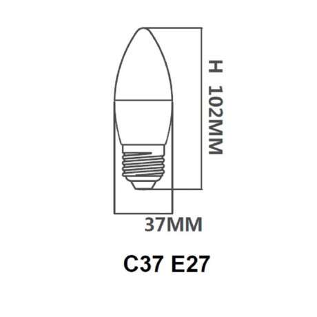 Pack x4 pcs Lampara LED Vela, E27 6W Luz Fría