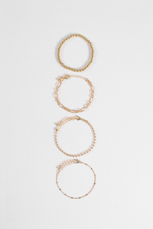 Set de 5 pulseras dorado