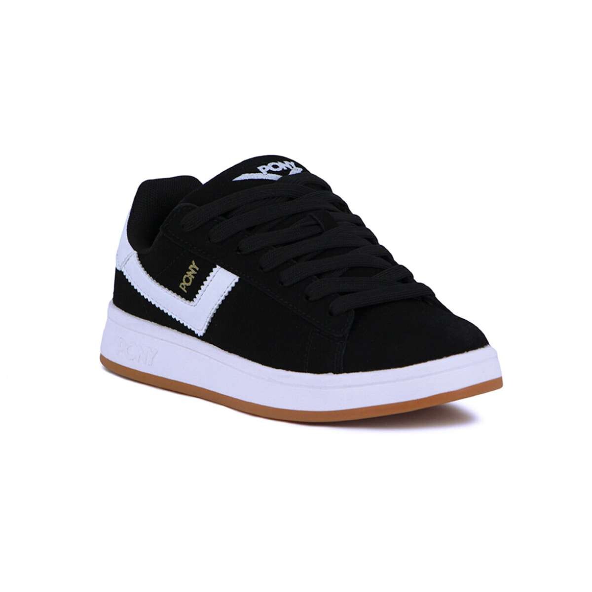 Pony Calzado Lifestyle Square Gamuza Hombre - Negro-Blanco 