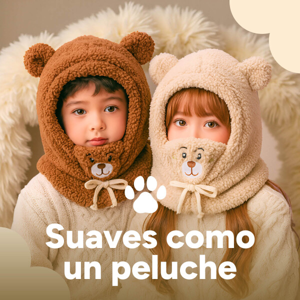 Gorro Pasa Montañas Corderito Orejas Frio Invierno Termico Variante Color Marrón Claro