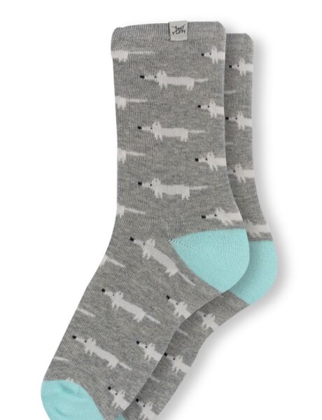 MEDIAS CON ZORROS - PACK X2 Gris