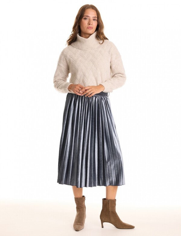 Falda Velvet GRIS AZULADO