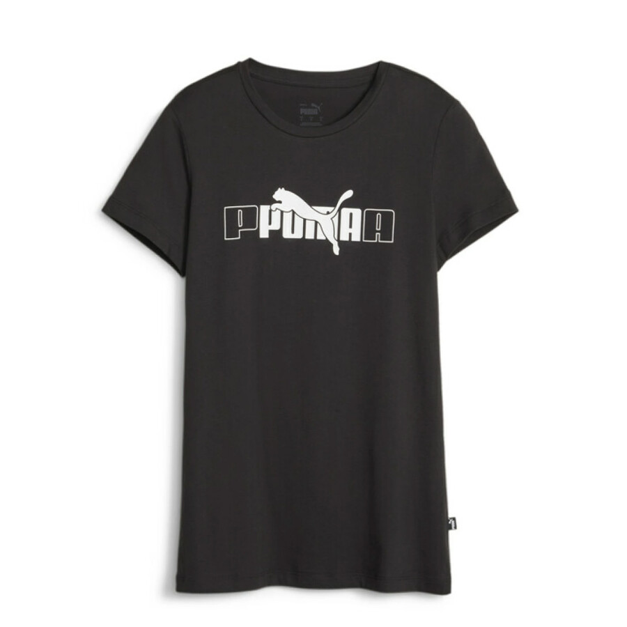 Remera de Mujer Puma Ess Logo Negro - Blanco
