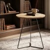 MESA LATERAL REDONDA - TAPA DE MADERA NATURAL Y PIE EN METAL GRAFITO MESA LATERAL REDONDA - TAPA DE MADERA NATURAL Y PIE EN METAL GRAFITO