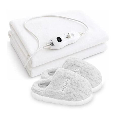 Set Pantufla Antideslizantes Unisex + Calienta Cama 1Pza HTS Gris Claro