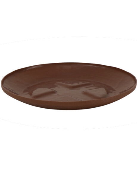 Maceta Indi Tramontina 40cm diámetro con plato en plástico resistente Marrón