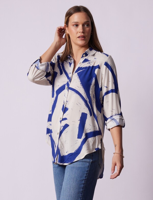 Camisola Print MULTI/AZUL