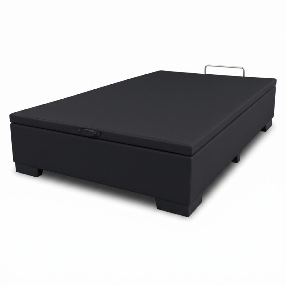 Base Box Baul para Sommier Colchon - Estructura Madera Maciza - Negro - 110 x 188 x 35 cm 