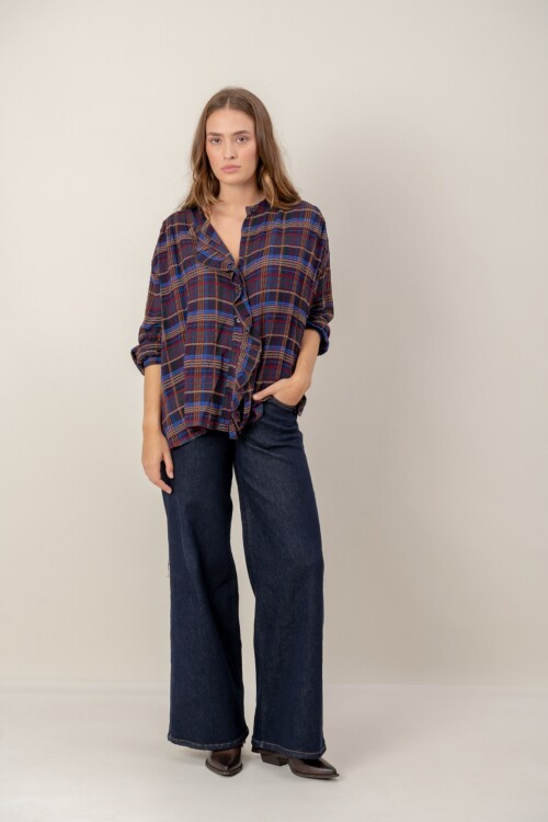 Camisa escocesa Azul