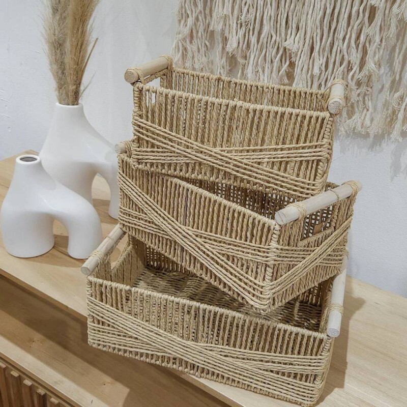 Cesto fibras naturales S