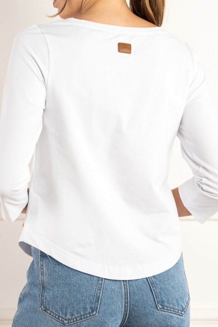 Remera Algodón Elastano Blanco