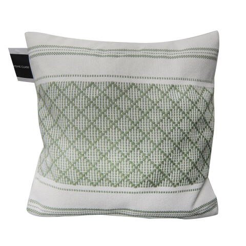 Almohadón Blanco con Bordado Home Class 42x42 cm VERDE