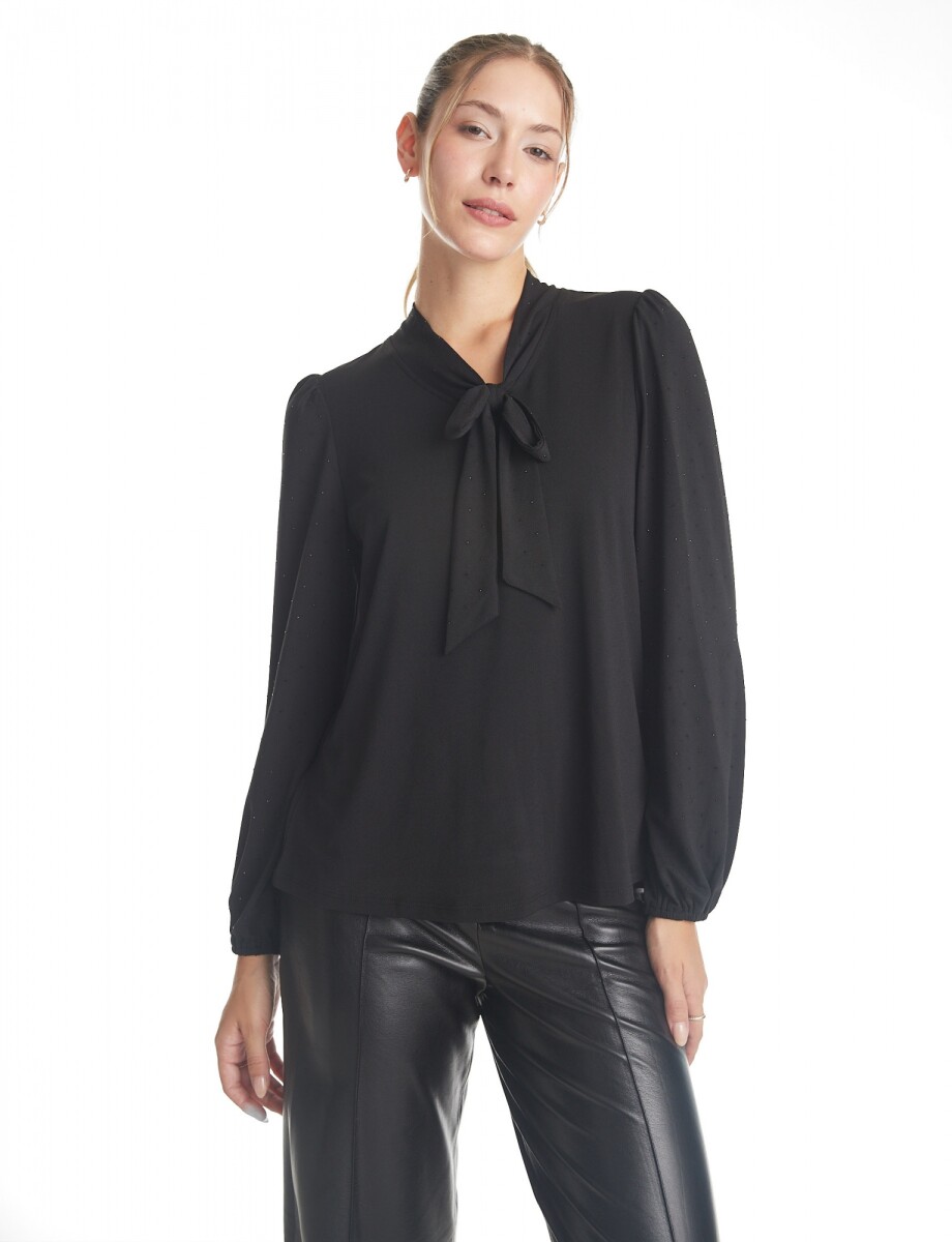 Blusa Lazo & Strass - Negro 