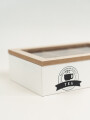 Caja Para Té Aryel, 6 Separaciones. Blanco