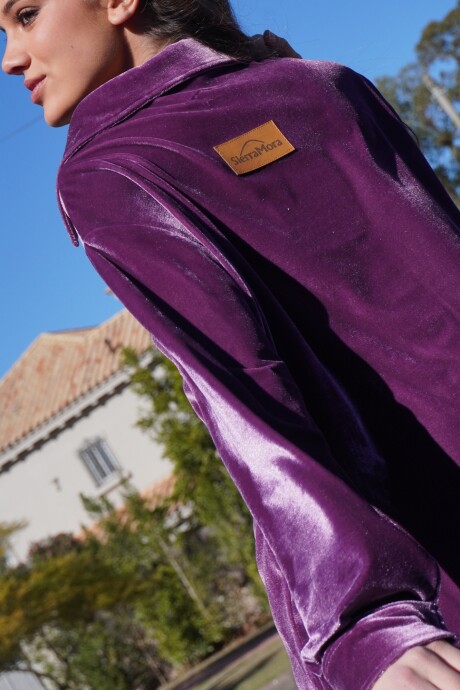 Velvet Shirt con Puño Morado