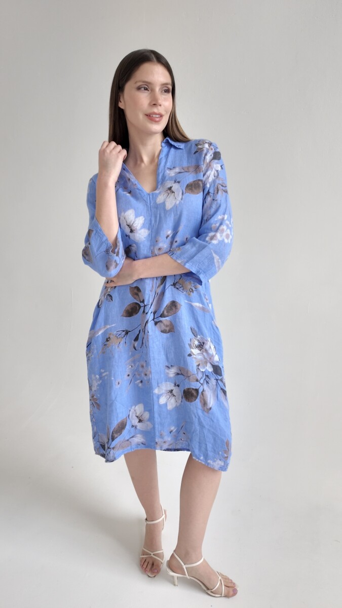 Vestido Brucelas - Celeste 