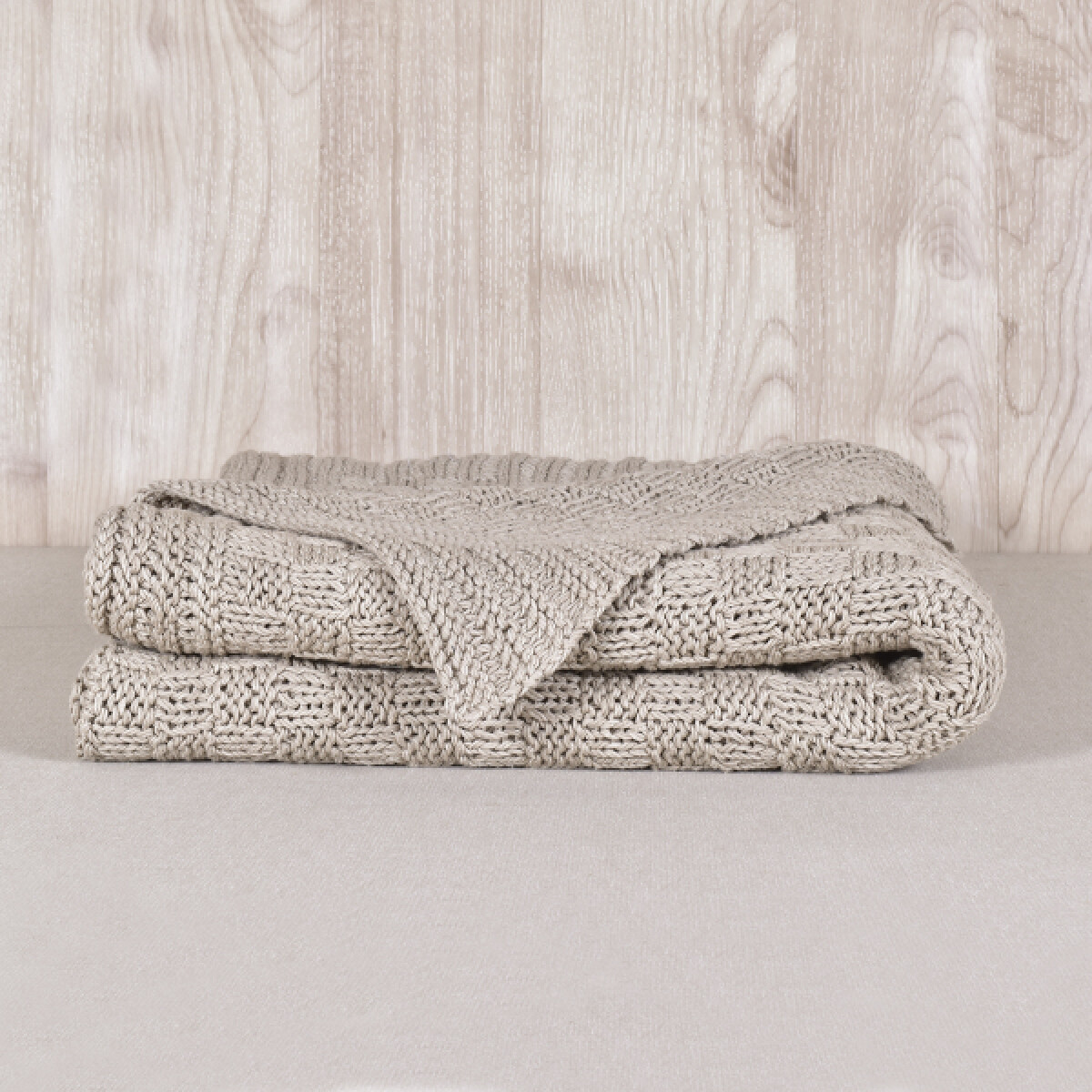 Manta tejida Sierra - Beige 