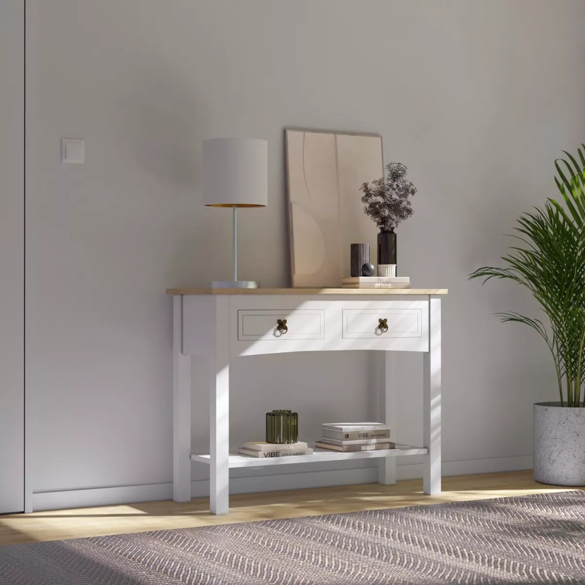 Aparador 2 Cajones Madera Maciza -Linea Mexicana 