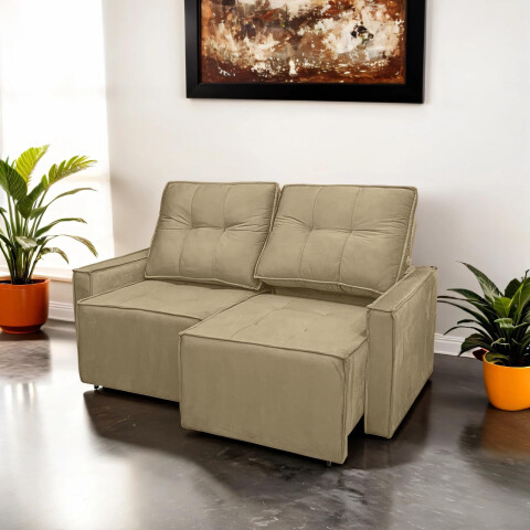Sofá Mónaco Retráctil 2 Cuerpos – Swede Beige Sofá Mónaco Retráctil 2 Cuerpos – Swede Beige