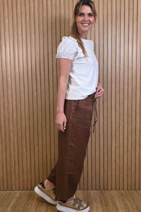 Pantalon Hans Puro Lino Chocolate