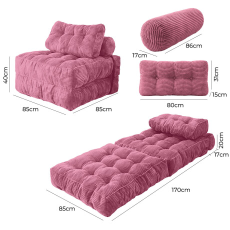 Sofá Sillón Cama Plegable Cloudnest + Almohada Living Rosa
