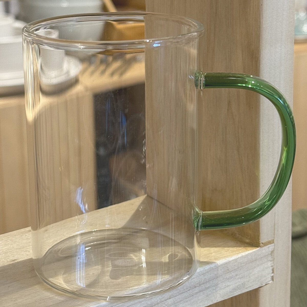 Taza vidrio l asa - verde 