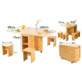 Mesa Plegable Giratoria Con 4 Bancos Blanco