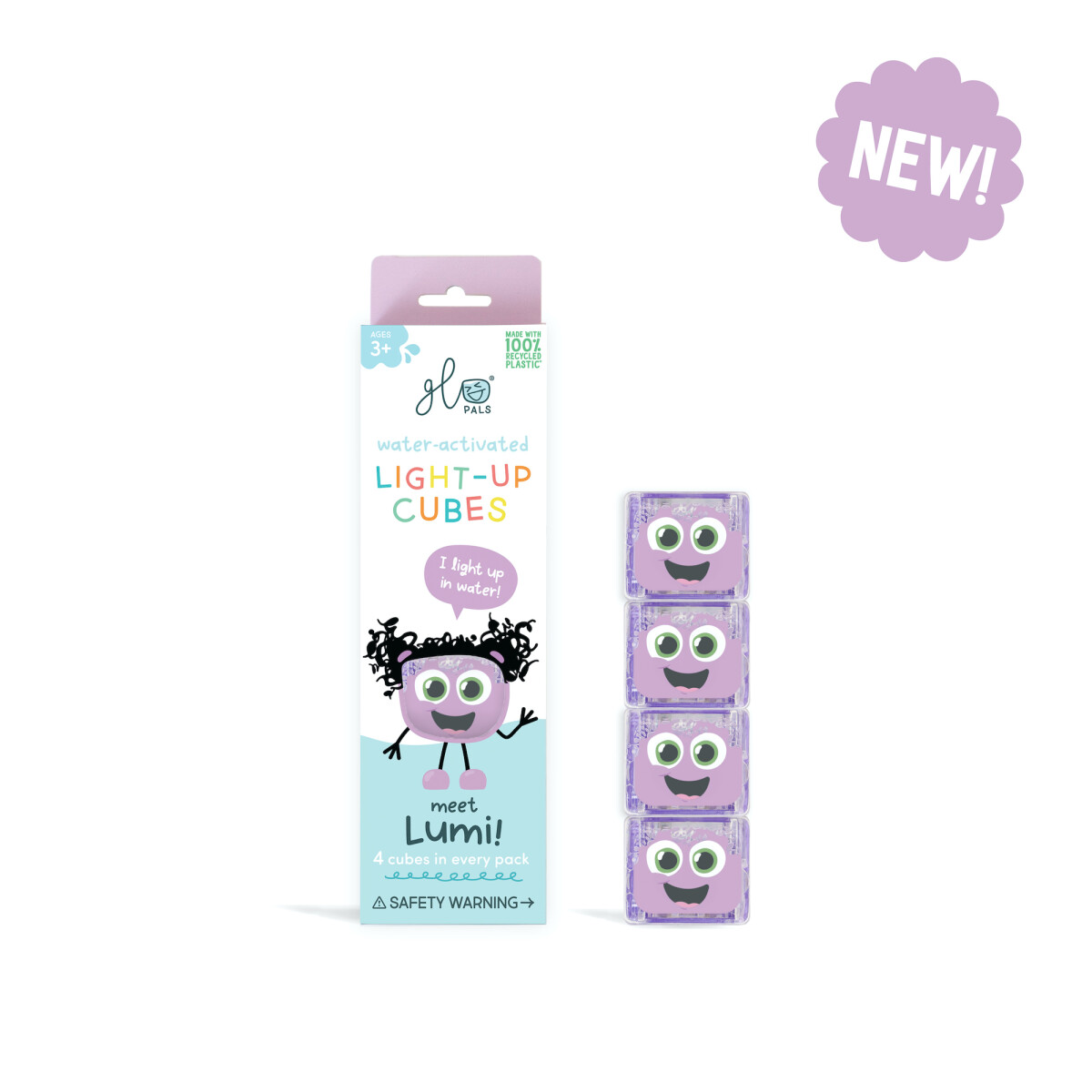 Set 4 cubos Glo Pals iluminados activados por agua - LUMI 