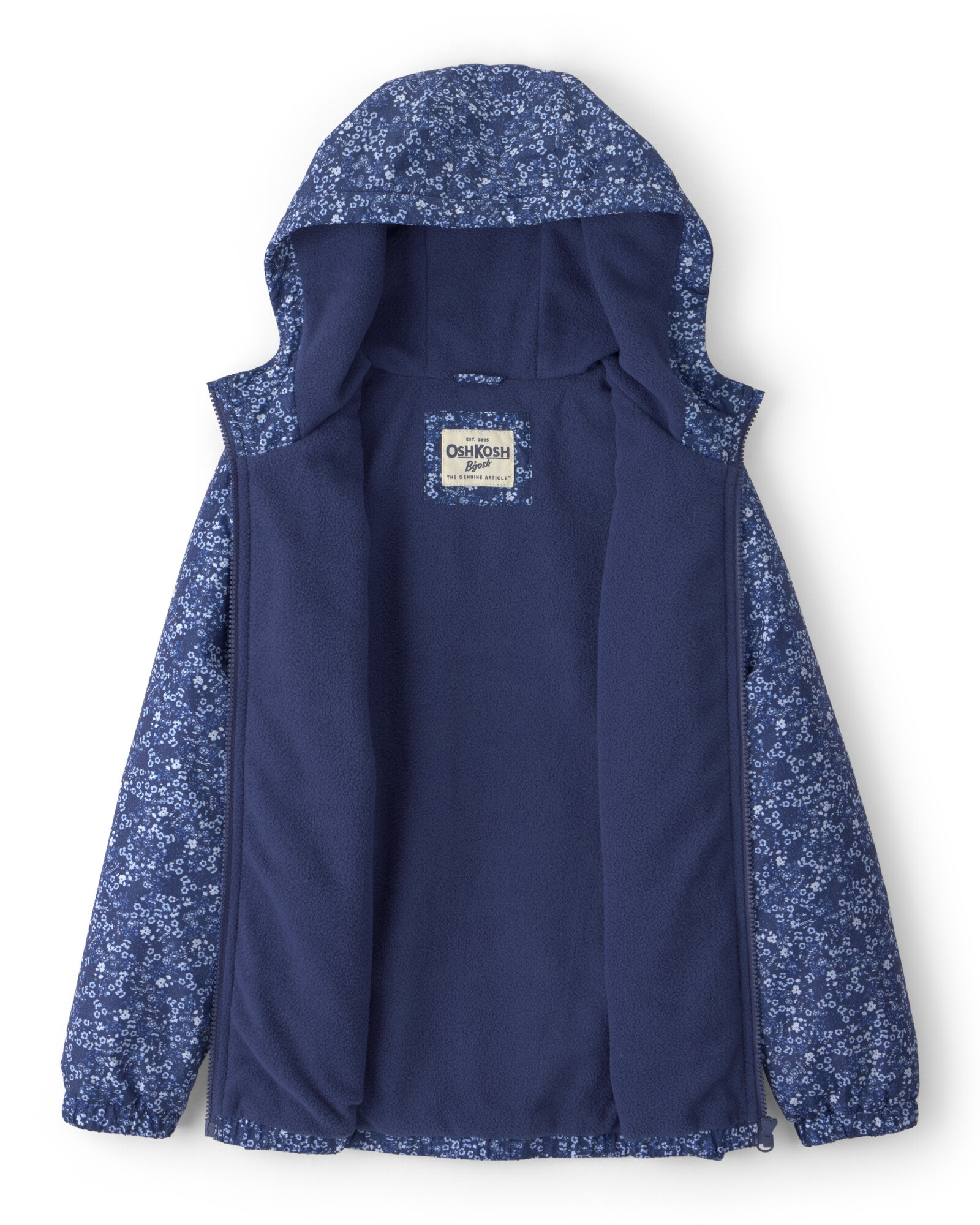 Campera resistente al agua, azul marino, diseño floral Sin color