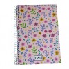 CUADERNO A5 DALI 70 HOJAS TAPA FLORES ROSADO
