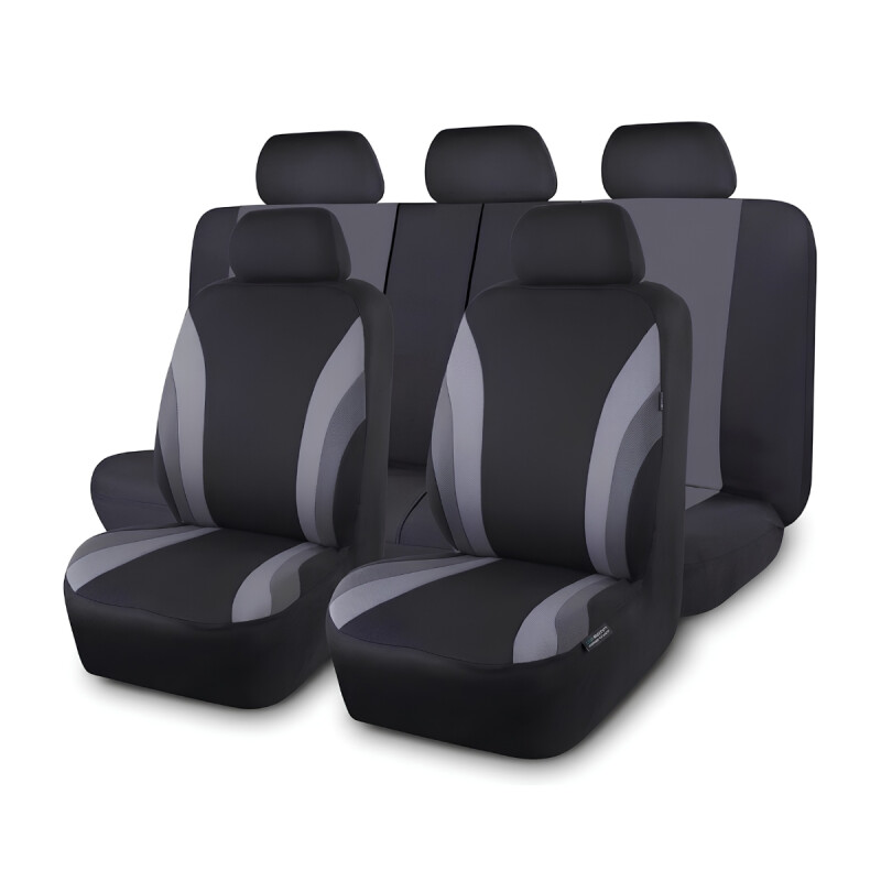 JUEGO DE FUNDAS CUBRE ASIENTO (NEGRO/GRIS) Juego De Fundas Cubre Asiento (negro/gris)