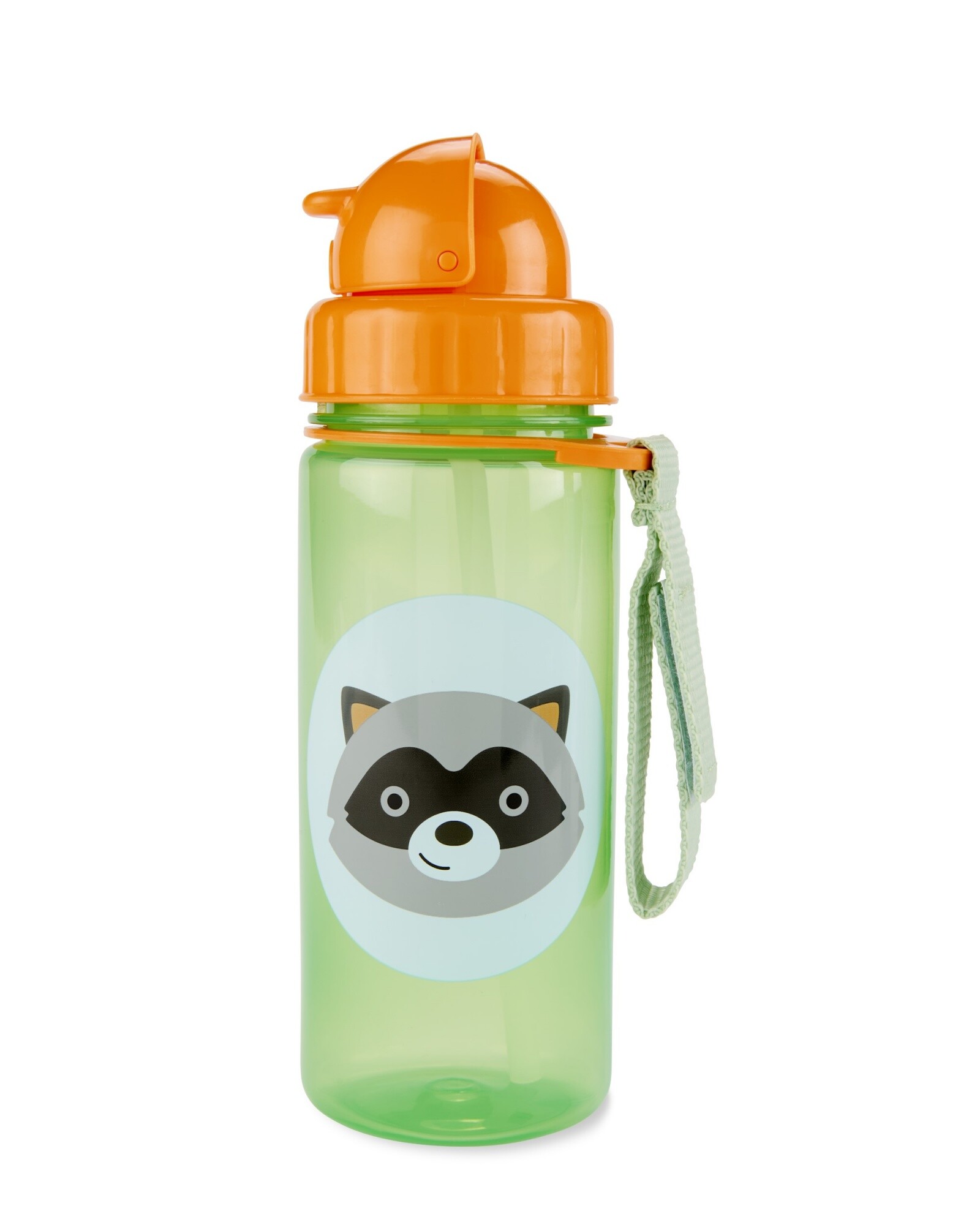 Botella con sorbito, diseño mapache Sin color