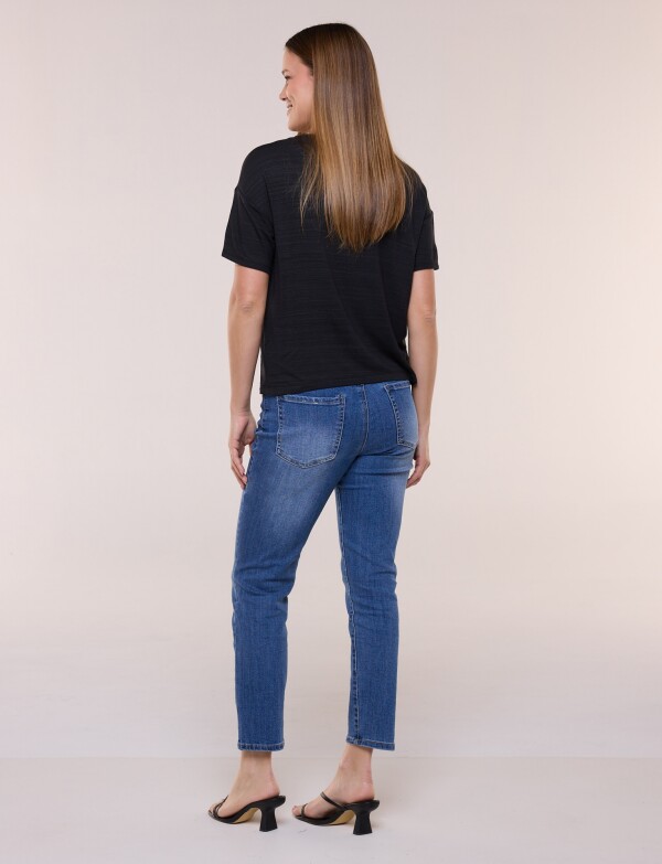 Remera Boxy Hombro Caido NEGRO