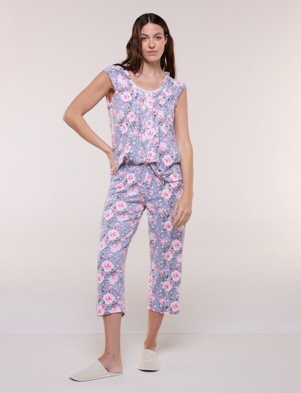 Pijama Con Capri GRIS/MULTI