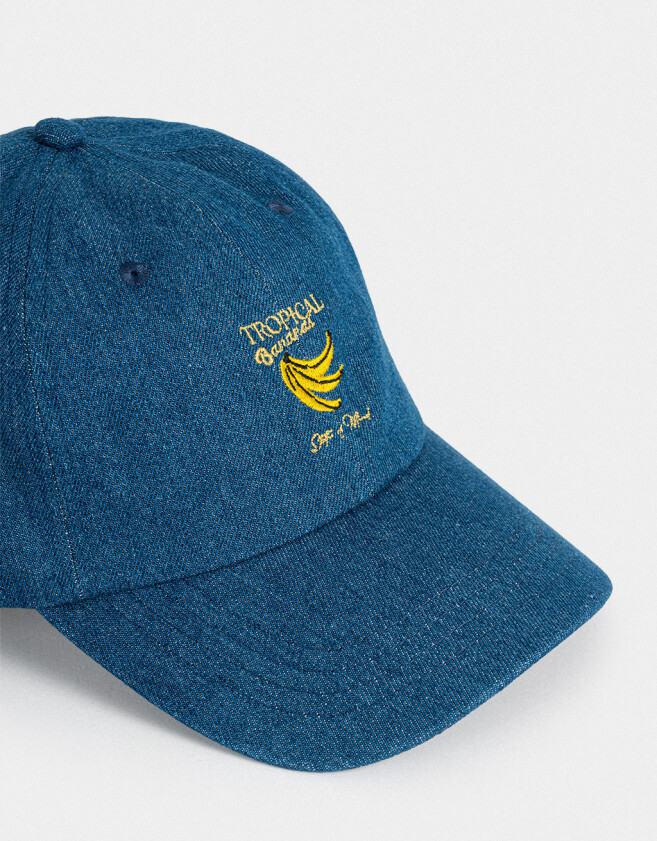 Caps Gorra Denim Bordada - Azul Gastado