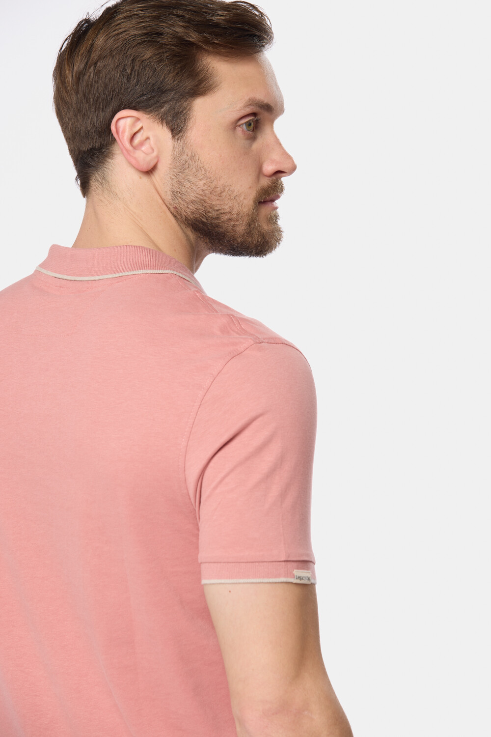 REMERA POLO JERSEY RAYADA Coral