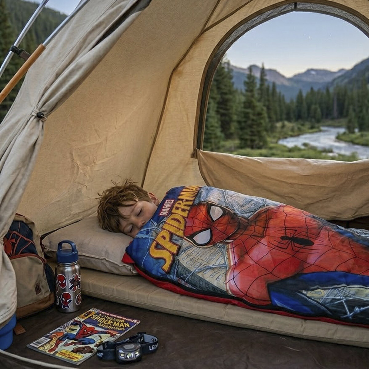 Sobre de Dormir Infantil 130 x 70 cm - Spiderman Rojo 