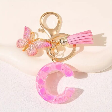 Llavero de letras C rosa