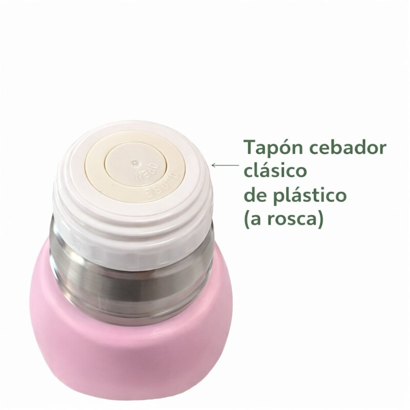 Set Matero Termo Acero Inoxidable 1L + Mate Acero Inoxidable Rosado