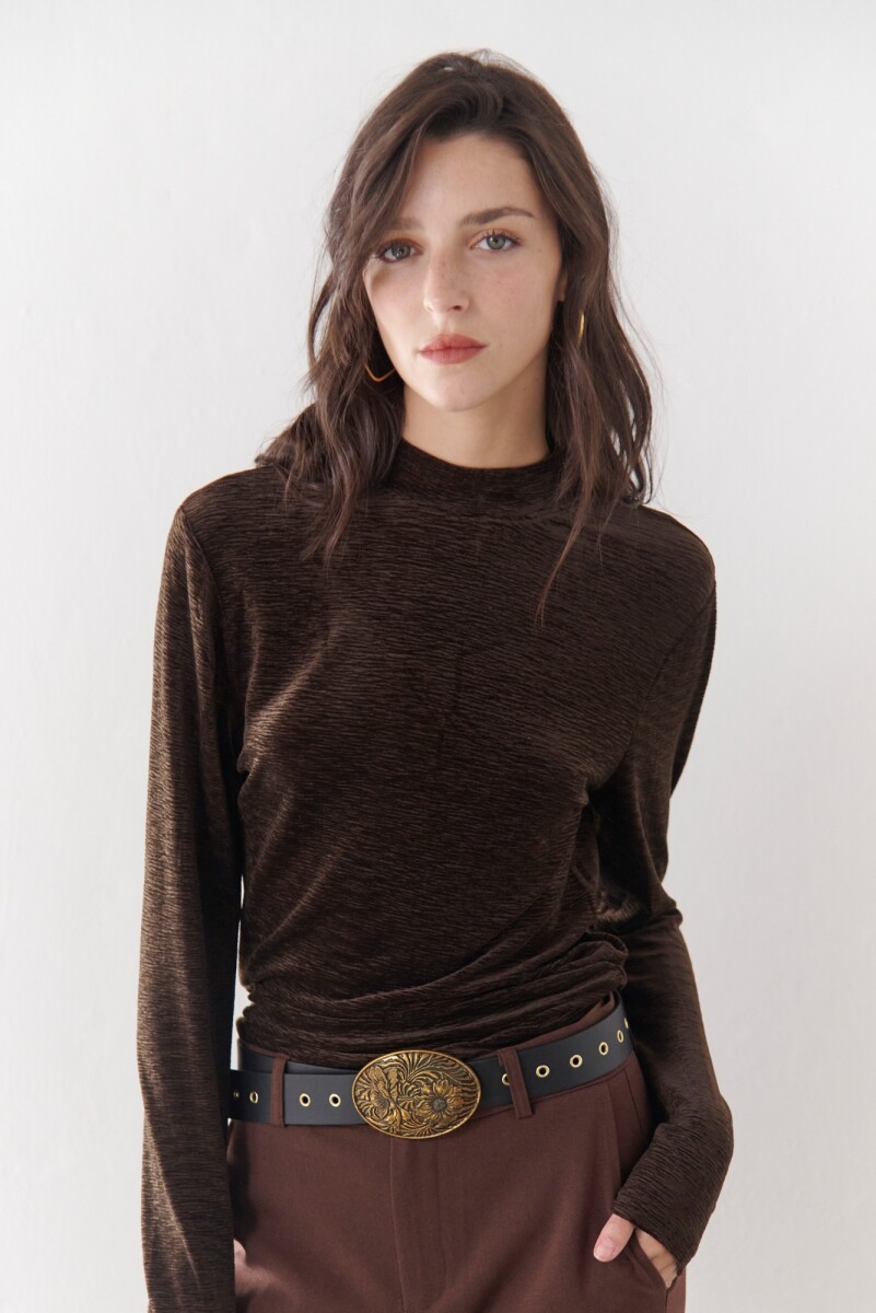 POLERA VELVET - CHOCOLATE 