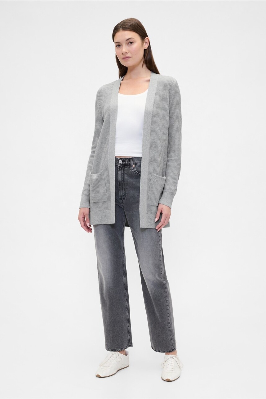 Saco Sin Botones Bella Mujer Light Heather Grey