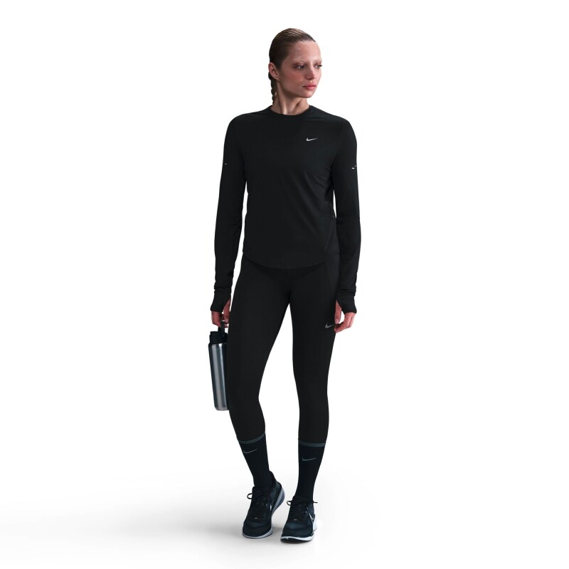 Remera Nike Swift Dri-Fit Uv Manga Larga Media larga de Mujer Negro