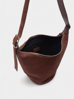 Bolso Bandolera De Piel Lisa burdeos